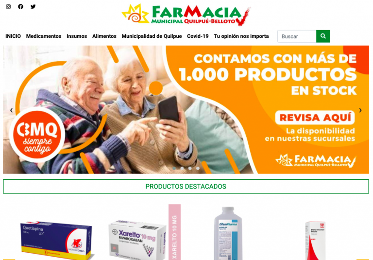 Habilitan sitio web para Farmacia Municipal de Quilpué y El Belloto