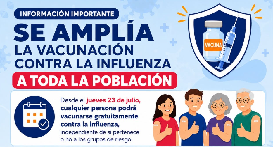La vacunación contra la influenza se amplía para toda la población