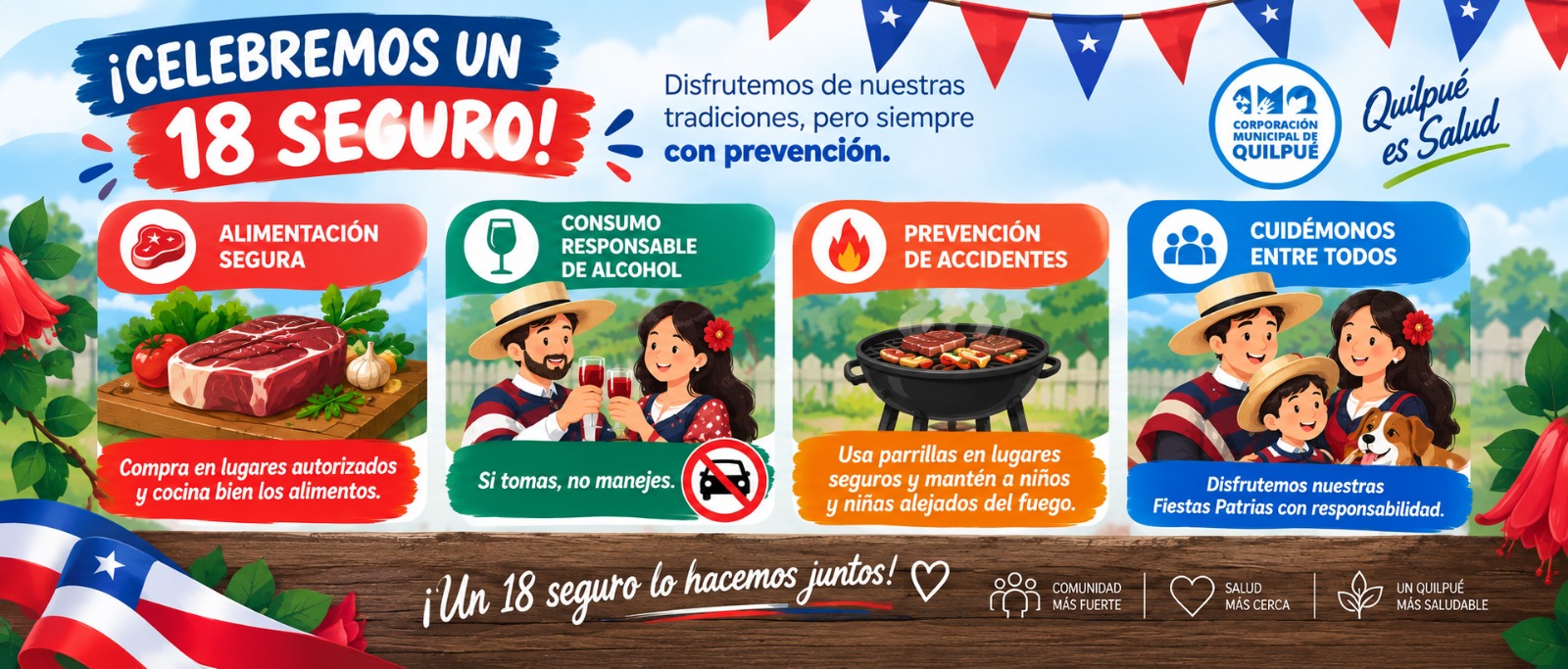 Quilpué refuerza llamado a celebrar unas Fiestas Patrias seguras y responsables